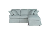 SU-117678-391043 Sunset Trading Horizon Slipcovered Sleeper Sofa with Reversible Chaise| Performance Fabric Washable Water-Resistant Stain-Proof | Ocean Blue