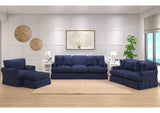 SU-117620-30-391049 Sunset Trading Horizon Slipcovered T-Cushion Chair with Ottoman | Performance Fabric Washable Water-Resistant Stain-Proof | Navy Blue