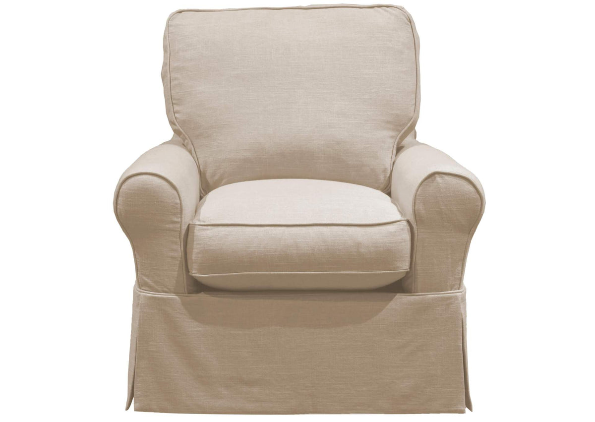SU-114993-466082 Sunset Trading Horizon Slipcovered Swivel Rocking Chair | Linenÿ