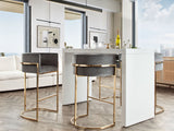 Icon White Lacquer Waterfall Bar Height Table
