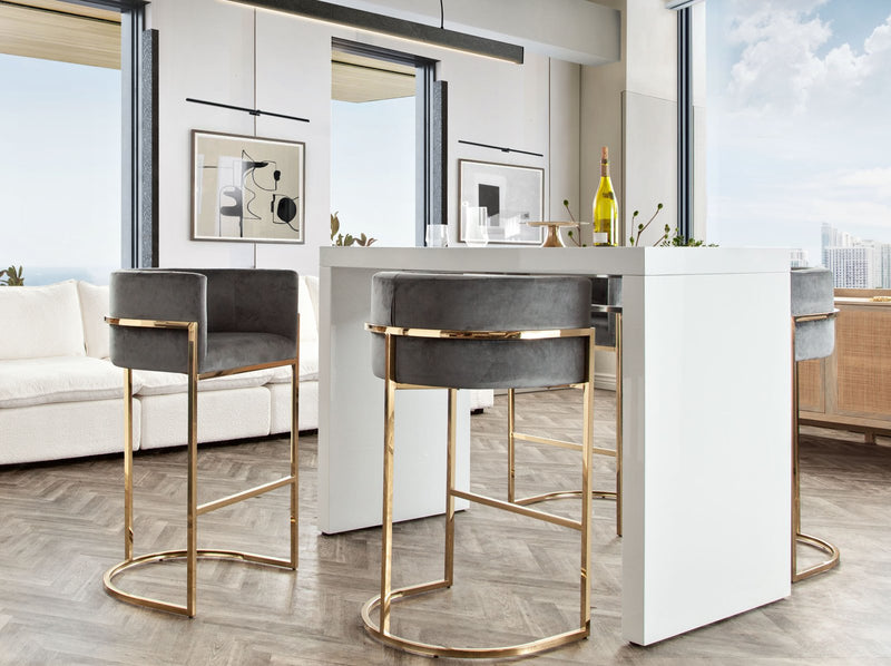 Icon White Lacquer Waterfall Bar Height Table