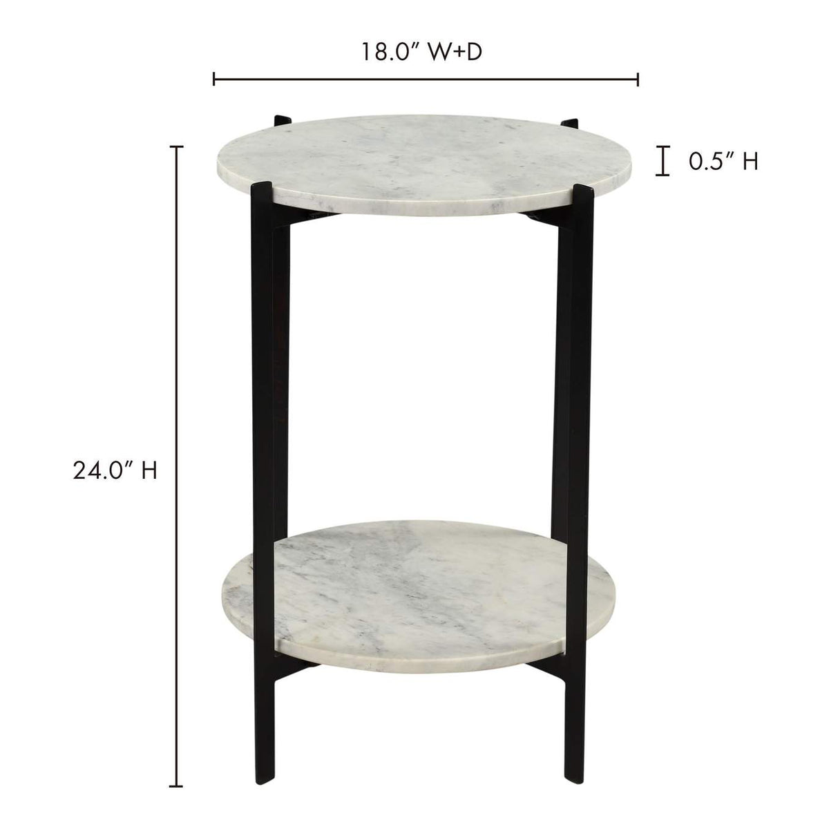IK-1018-18 Melanie Accent Table White
