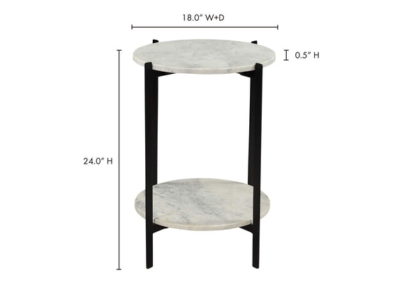 IK-1018-18 Melanie Accent Table White