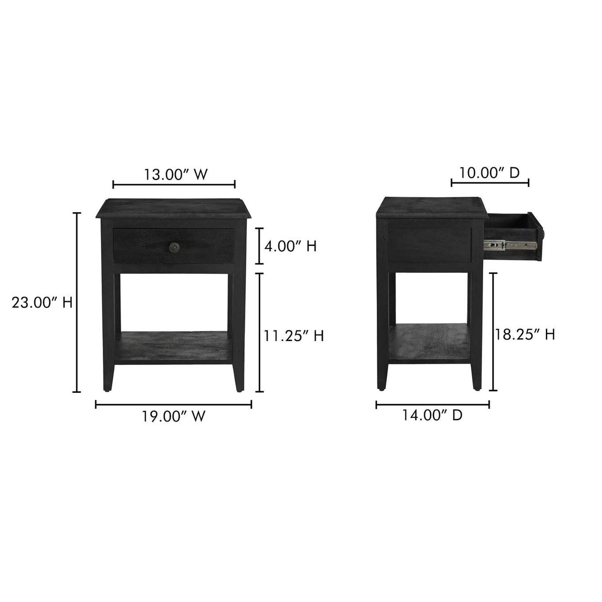 IK-1037-02 Corrine Nightstand Antique Black
