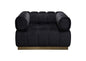 Image Low Profile Chair in Black Velvet w/ Brushed Gold Base by Diamond Sofa