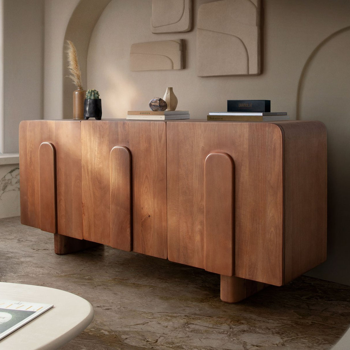 Indigo Solid Wood 3-Door Sideboard