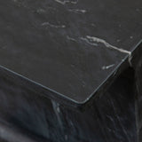 Iris I-Beam Accent Table in Genuine Black Marquine Marble