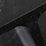 Iris I-Beam Accent Table in Genuine Black Marquine Marble