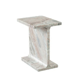 Iris I-Beam Accent Table in Genuine Natural Marble