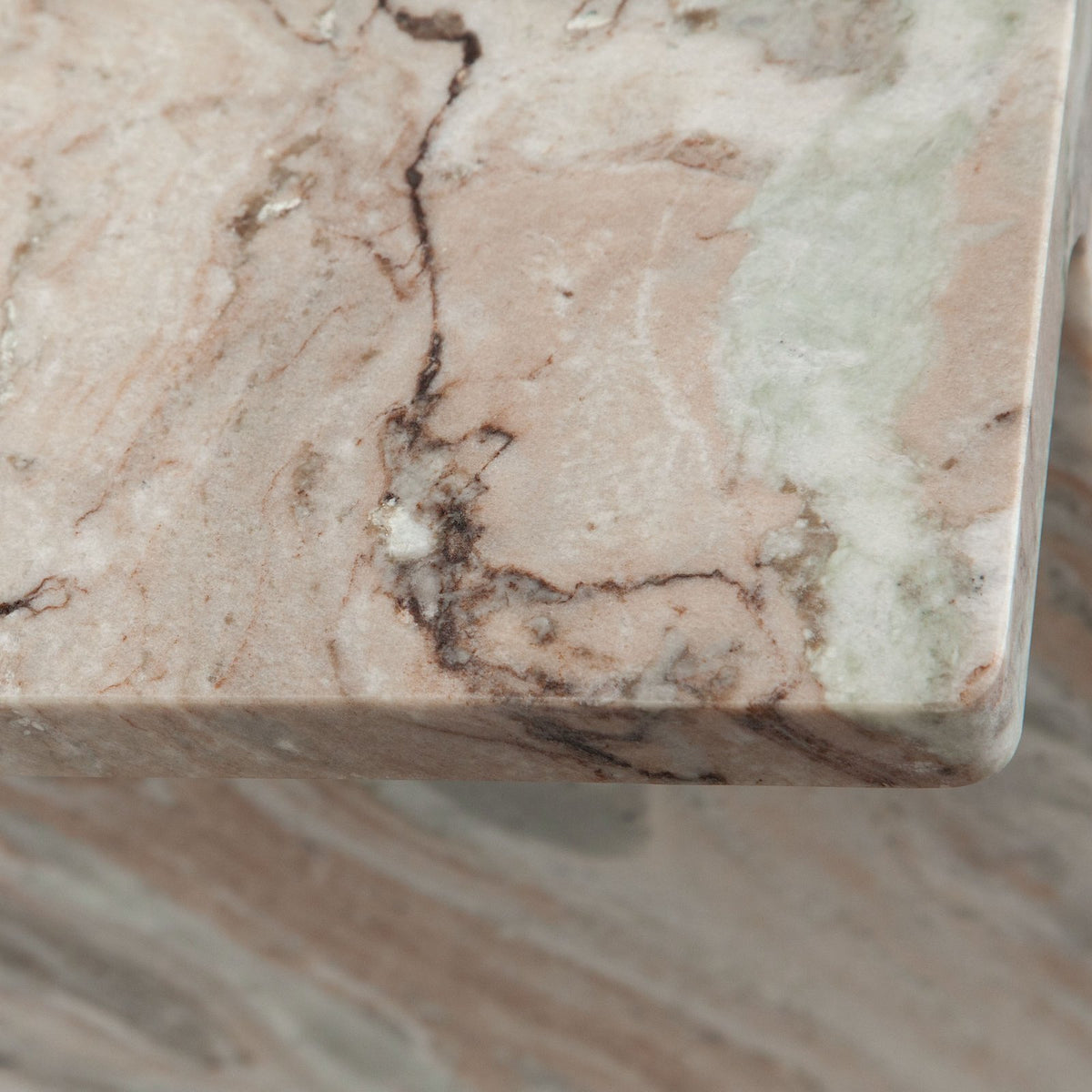 Iris I-Beam Accent Table in Genuine Natural Marble