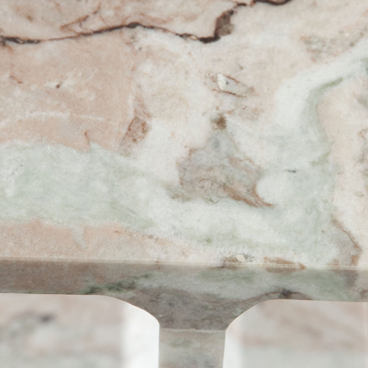 Iris I-Beam Accent Table in Genuine Natural Marble