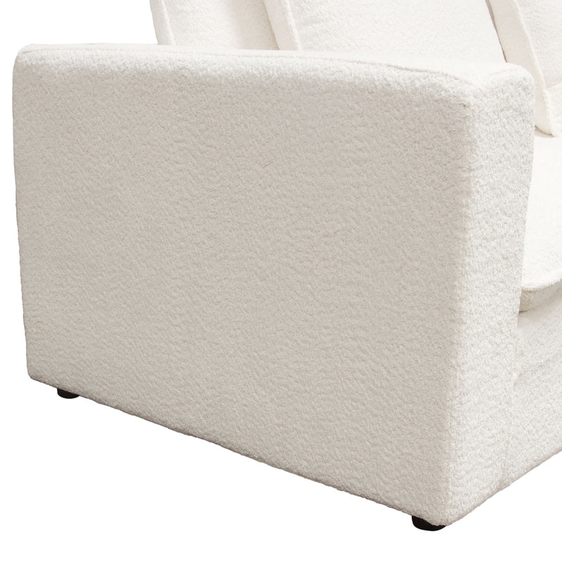Ivy 3-piece Modular Sofa In White Faux Shearling W/ Feather Down Seating
