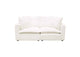 Ivy 2-piece Modular Sofa In White Faux Shearling W/ Feather Down Seating