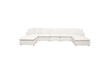 IVY3AC2SC2OTWH Ivy 7-piece Dual Chaise Sectional In White Faux Shearling W/ Feather Down Seating