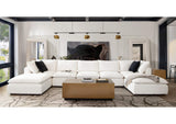 IVY3AC2SC2OTWH Ivy 7-piece Dual Chaise Sectional In White Faux Shearling W/ Feather Down Seating