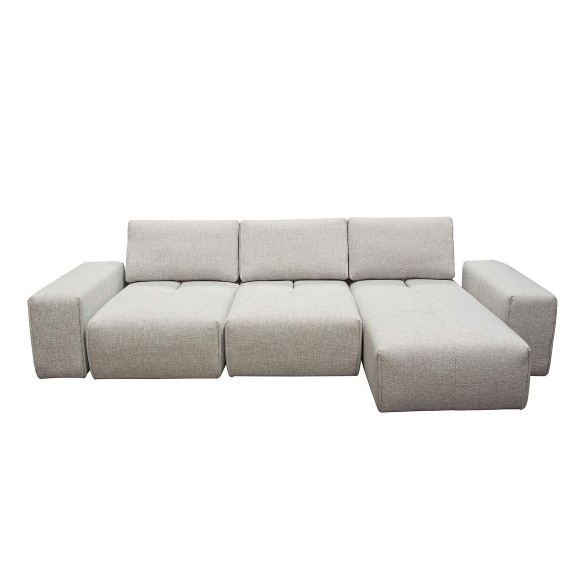 JAZZ2AC1CA2ARLB Jazz Modular 3-seater Chaise Sectional With Adjustable Backrests In Light Brown Fabric