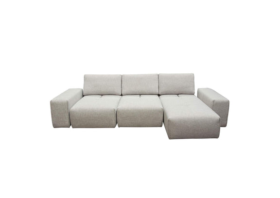 JAZZ2AC1CA2ARLB Jazz Modular 3-seater Chaise Sectional With Adjustable Backrests In Light Brown Fabric