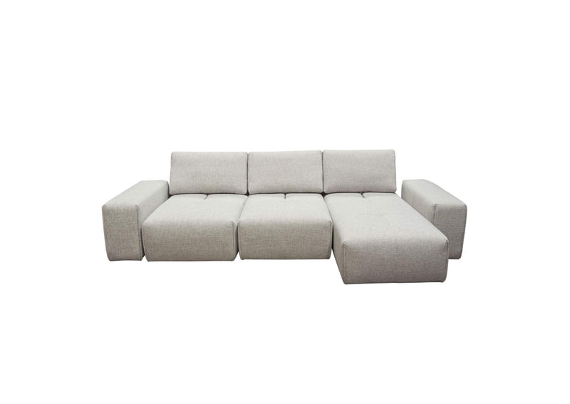 JAZZ2AC1CA2ARLB Jazz Modular 3-seater Chaise Sectional With Adjustable Backrests In Light Brown Fabric