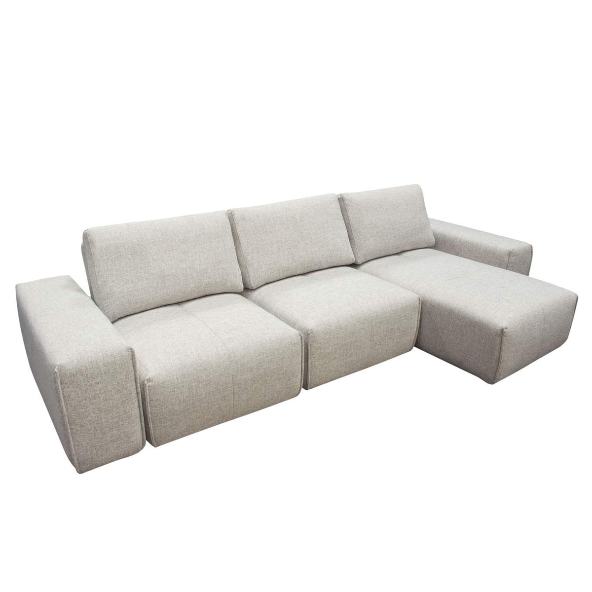 JAZZ2AC1CA2ARLB Jazz Modular 3-seater Chaise Sectional With Adjustable Backrests In Light Brown Fabric