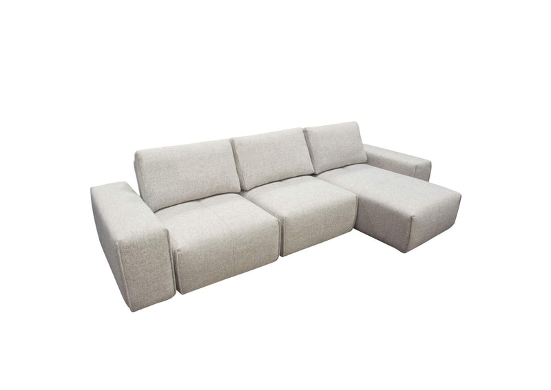 JAZZ2AC1CA2ARLB Jazz Modular 3-seater Chaise Sectional With Adjustable Backrests In Light Brown Fabric