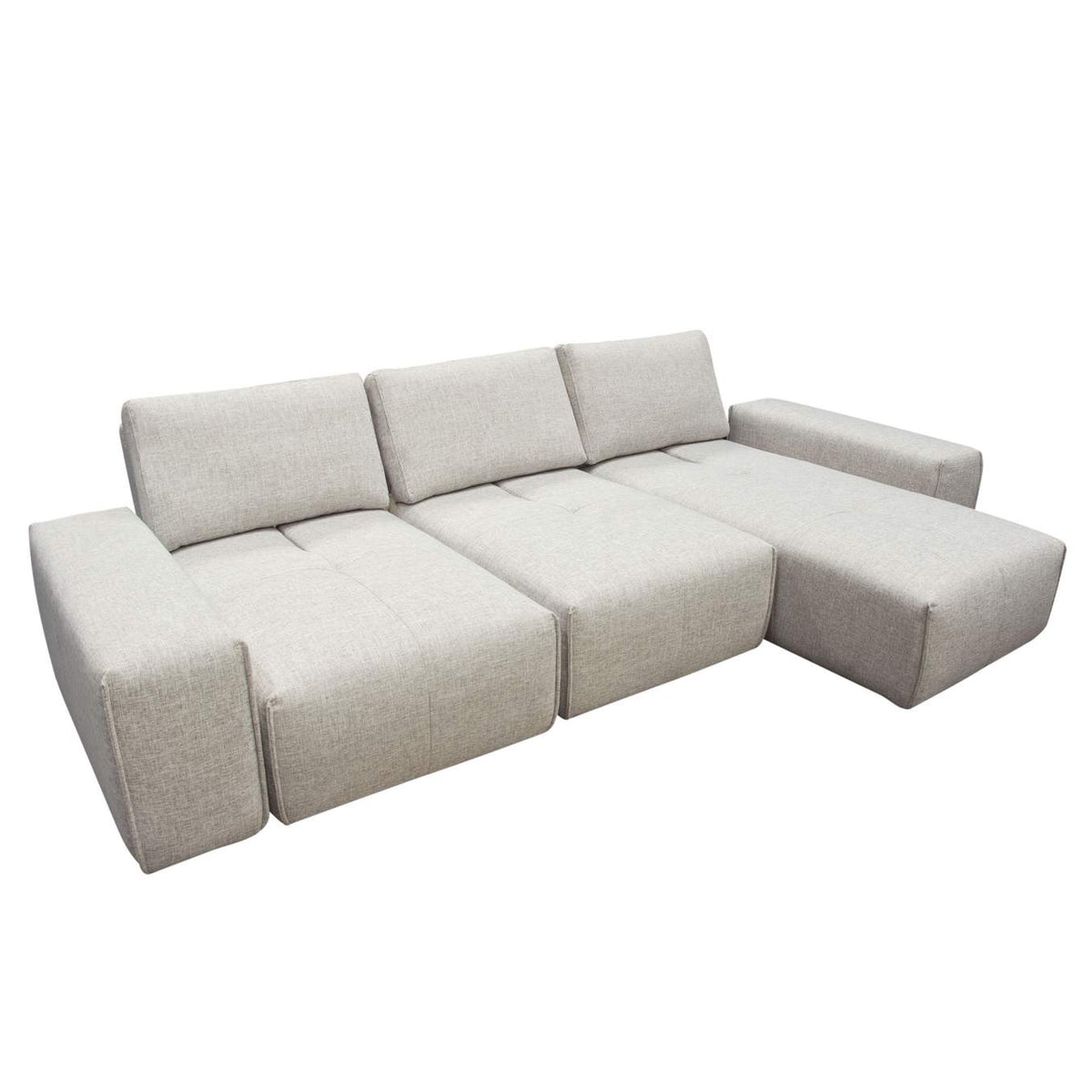 JAZZ2AC1CA2ARLB Jazz Modular 3-seater Chaise Sectional With Adjustable Backrests In Light Brown Fabric