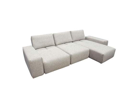 JAZZ2AC1CA2ARLB Jazz Modular 3-seater Chaise Sectional With Adjustable Backrests In Light Brown Fabric