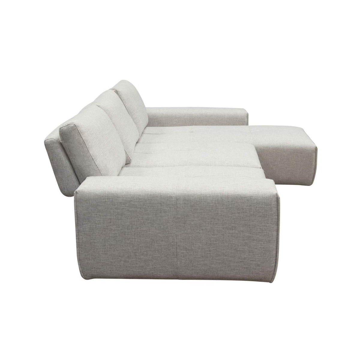 JAZZ2AC1CA2ARLB Jazz Modular 3-seater Chaise Sectional With Adjustable Backrests In Light Brown Fabric