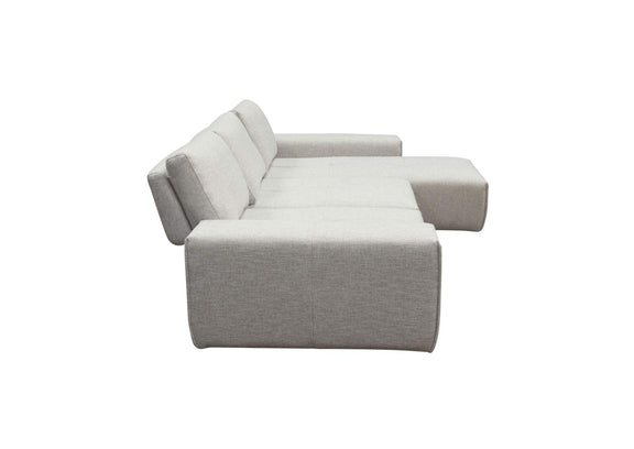JAZZ2AC1CA2ARLB Jazz Modular 3-seater Chaise Sectional With Adjustable Backrests In Light Brown Fabric