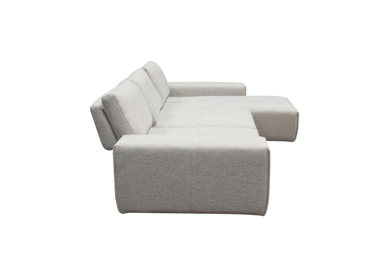 JAZZ2AC1CA2ARLB Jazz Modular 3-seater Chaise Sectional With Adjustable Backrests In Light Brown Fabric