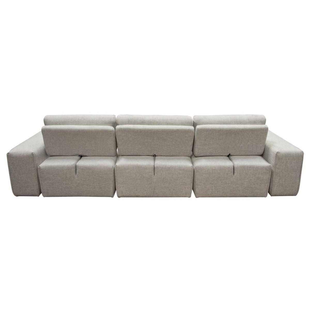 JAZZ2AC1CA2ARLB Jazz Modular 3-seater Chaise Sectional With Adjustable Backrests In Light Brown Fabric