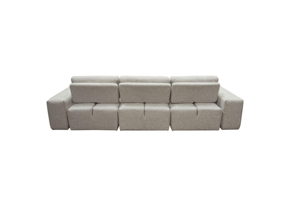 JAZZ2AC1CA2ARLB Jazz Modular 3-seater Chaise Sectional With Adjustable Backrests In Light Brown Fabric