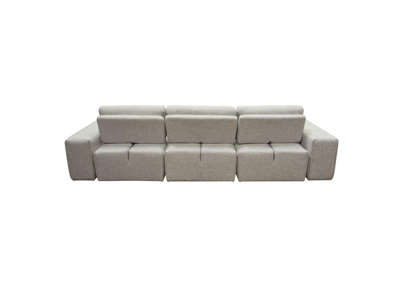 JAZZ2AC1CA2ARLB Jazz Modular 3-seater Chaise Sectional With Adjustable Backrests In Light Brown Fabric