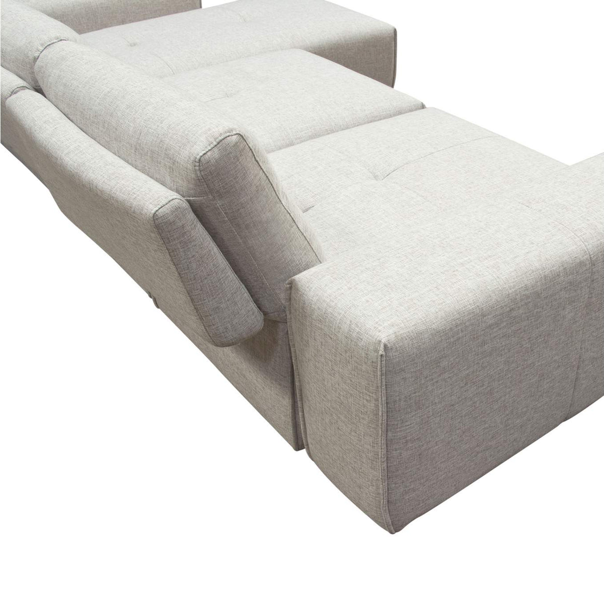 JAZZ2AC1CA2ARLB Jazz Modular 3-seater Chaise Sectional With Adjustable Backrests In Light Brown Fabric