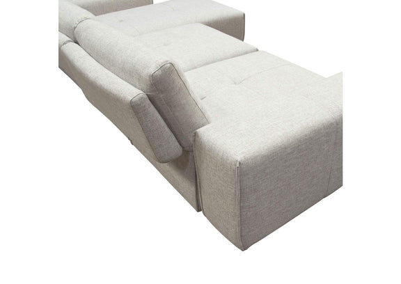 JAZZ2AC1CA2ARLB Jazz Modular 3-seater Chaise Sectional With Adjustable Backrests In Light Brown Fabric