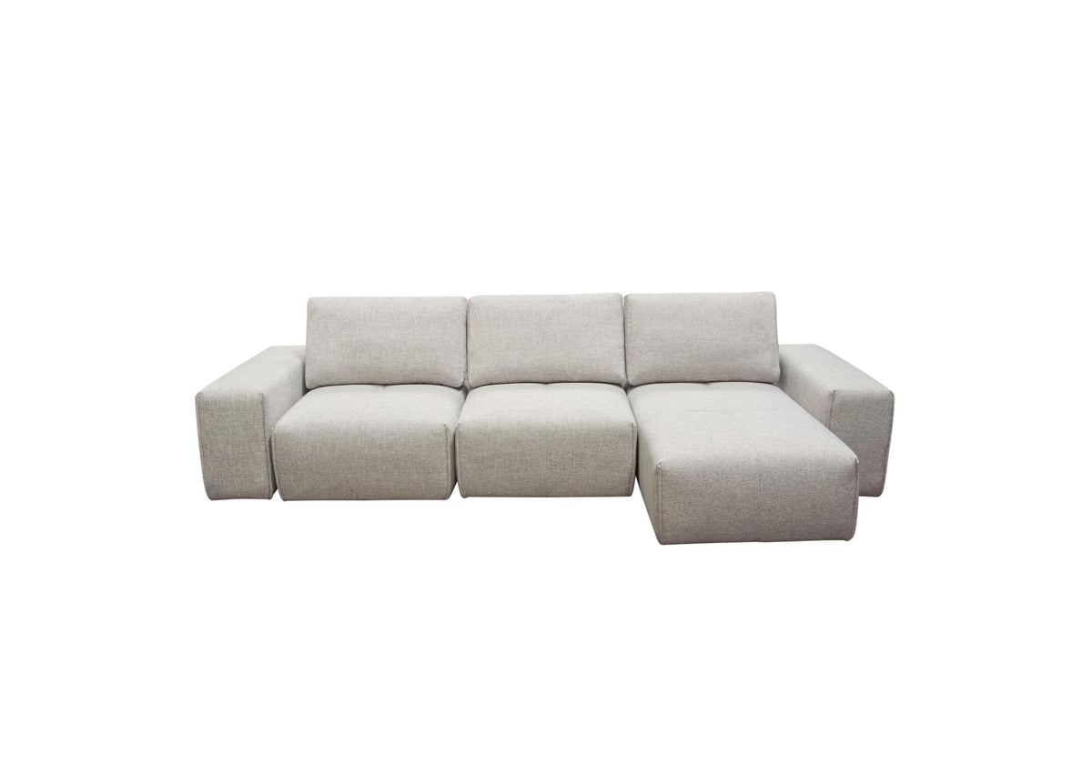 JAZZ2AC1CA2ARLB Jazz Modular 3-seater Chaise Sectional With Adjustable Backrests In Light Brown Fabric