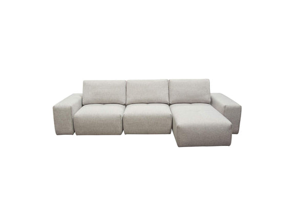 JAZZ2AC1CA2ARLB Jazz Modular 3-seater Chaise Sectional With Adjustable Backrests In Light Brown Fabric