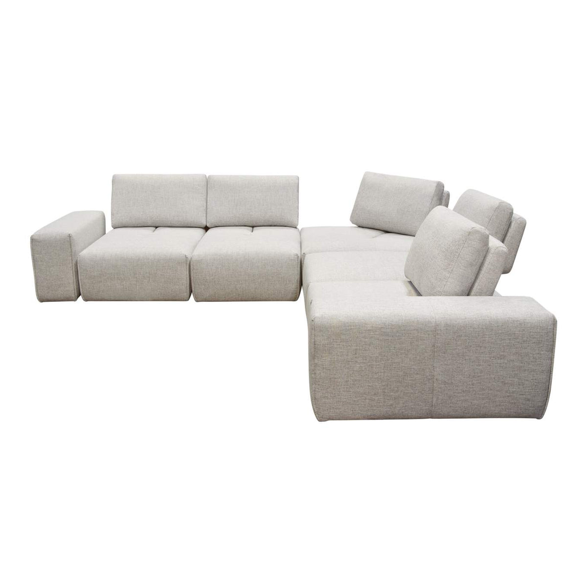 JAZZ4AC1SC2ARLB Jazz Modular 5-seater Corner Sectional With Adjustable Backrests In Light Brown Fabric