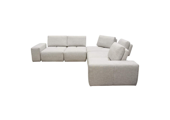 JAZZ4AC1SC2ARLB Jazz Modular 5-seater Corner Sectional With Adjustable Backrests In Light Brown Fabric