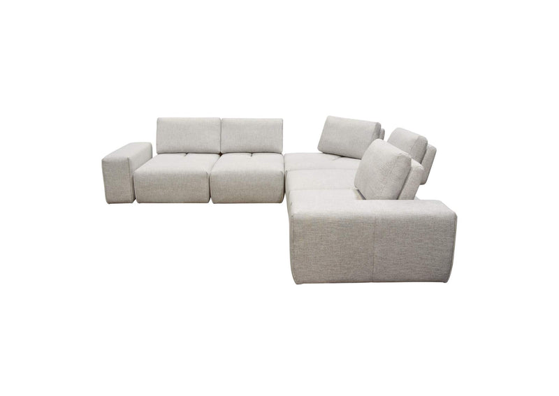 JAZZ4AC1SC2ARLB Jazz Modular 5-seater Corner Sectional With Adjustable Backrests In Light Brown Fabric