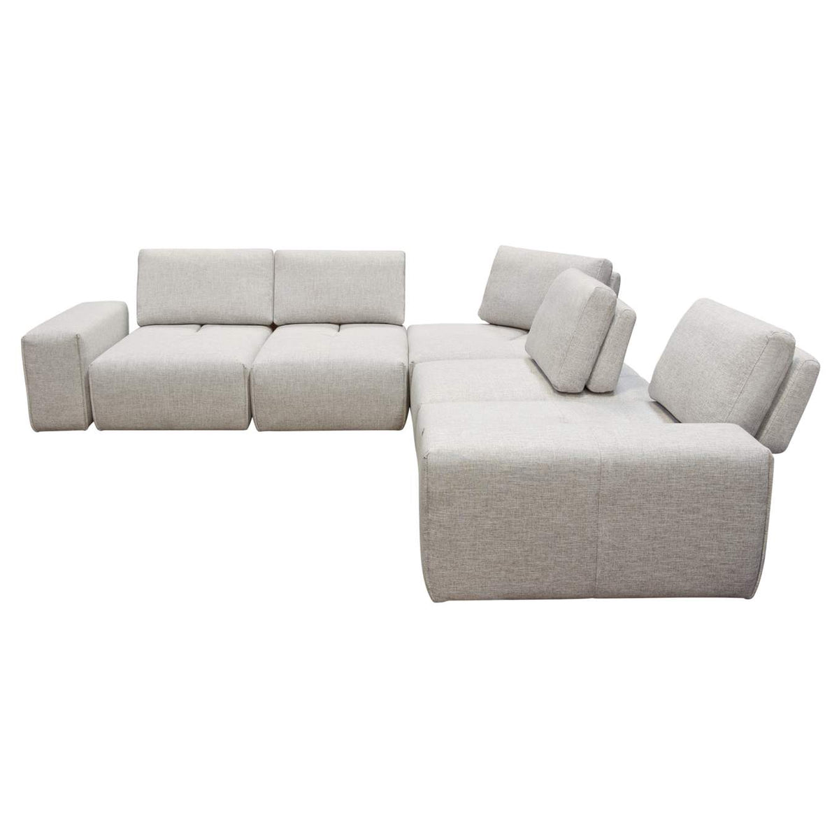 JAZZ4AC1SC2ARLB Jazz Modular 5-seater Corner Sectional With Adjustable Backrests In Light Brown Fabric