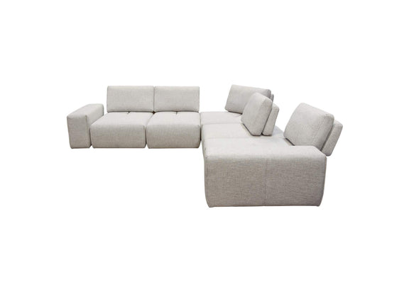 JAZZ4AC1SC2ARLB Jazz Modular 5-seater Corner Sectional With Adjustable Backrests In Light Brown Fabric