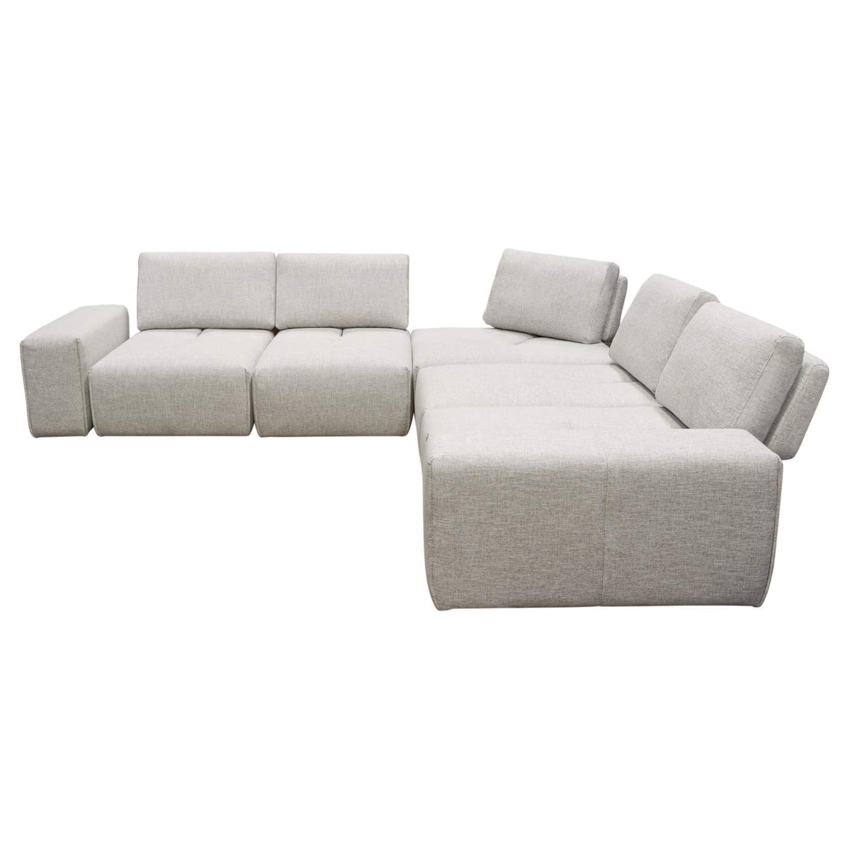 JAZZ4AC1SC2ARLB Jazz Modular 5-seater Corner Sectional With Adjustable Backrests In Light Brown Fabric