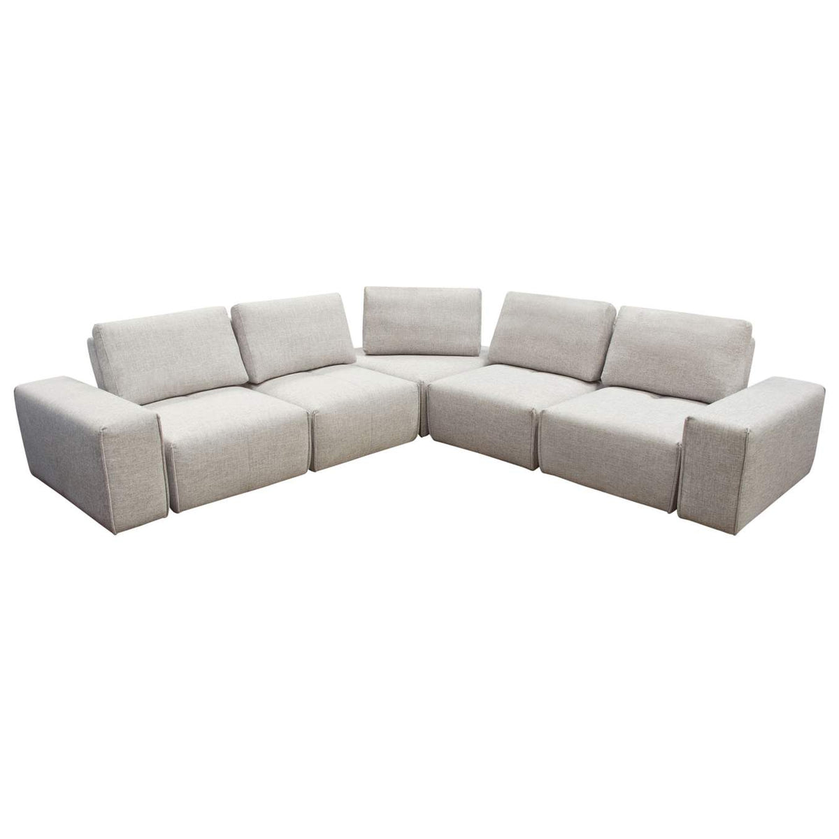 JAZZ4AC1SC2ARLB Jazz Modular 5-seater Corner Sectional With Adjustable Backrests In Light Brown Fabric