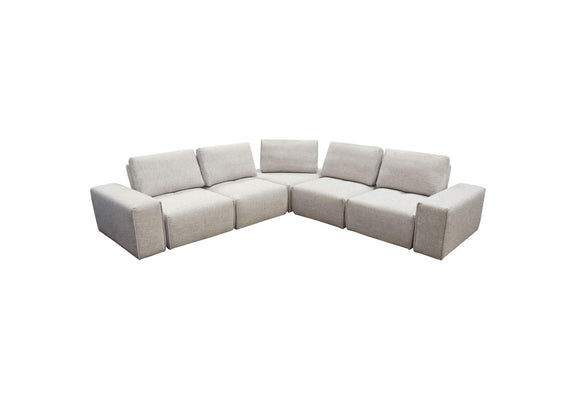 JAZZ4AC1SC2ARLB Jazz Modular 5-seater Corner Sectional With Adjustable Backrests In Light Brown Fabric