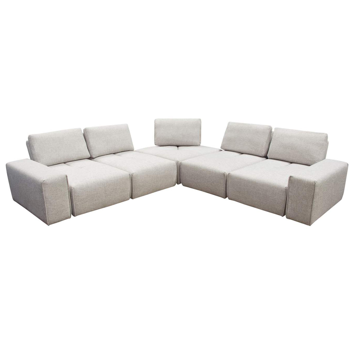 JAZZ4AC1SC2ARLB Jazz Modular 5-seater Corner Sectional With Adjustable Backrests In Light Brown Fabric
