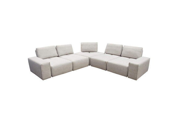 JAZZ4AC1SC2ARLB Jazz Modular 5-seater Corner Sectional With Adjustable Backrests In Light Brown Fabric