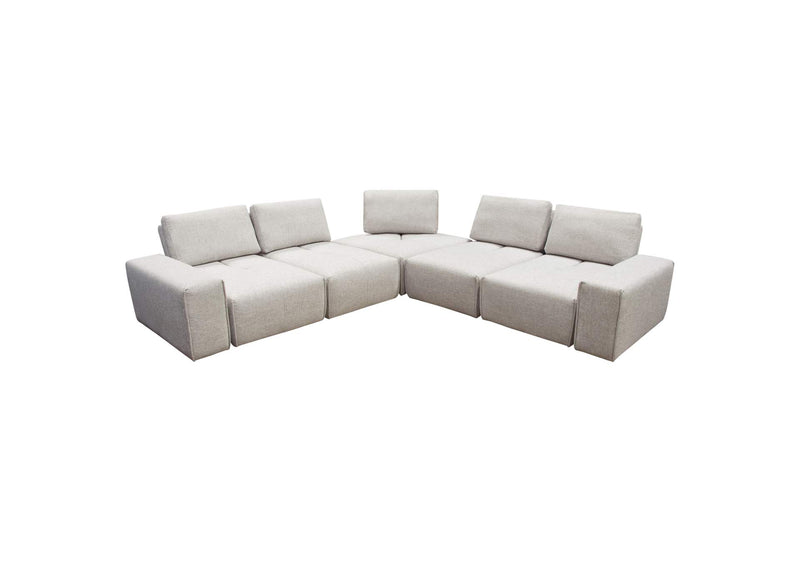 JAZZ4AC1SC2ARLB Jazz Modular 5-seater Corner Sectional With Adjustable Backrests In Light Brown Fabric