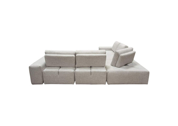 JAZZ4AC1SC2ARLB Jazz Modular 5-seater Corner Sectional With Adjustable Backrests In Light Brown Fabric