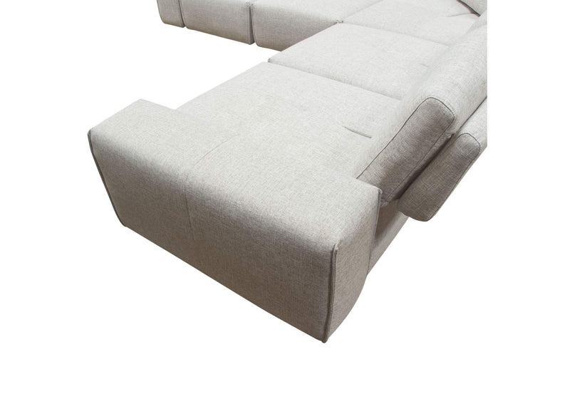 JAZZ4AC1SC2ARLB Jazz Modular 5-seater Corner Sectional With Adjustable Backrests In Light Brown Fabric