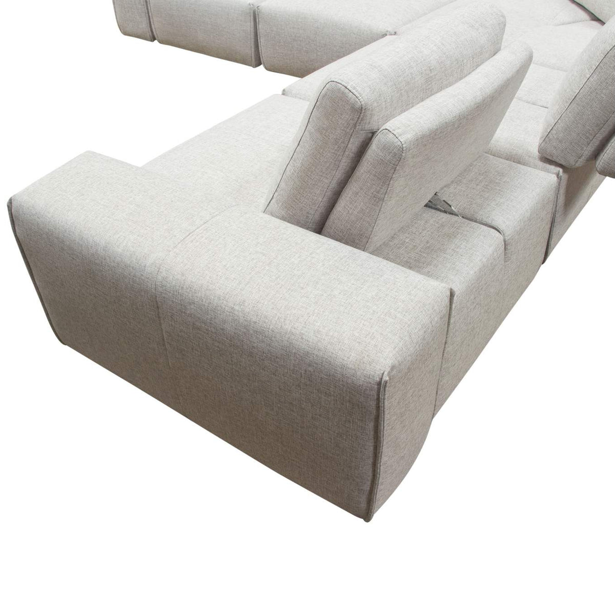 JAZZ4AC1SC2ARLB Jazz Modular 5-seater Corner Sectional With Adjustable Backrests In Light Brown Fabric
